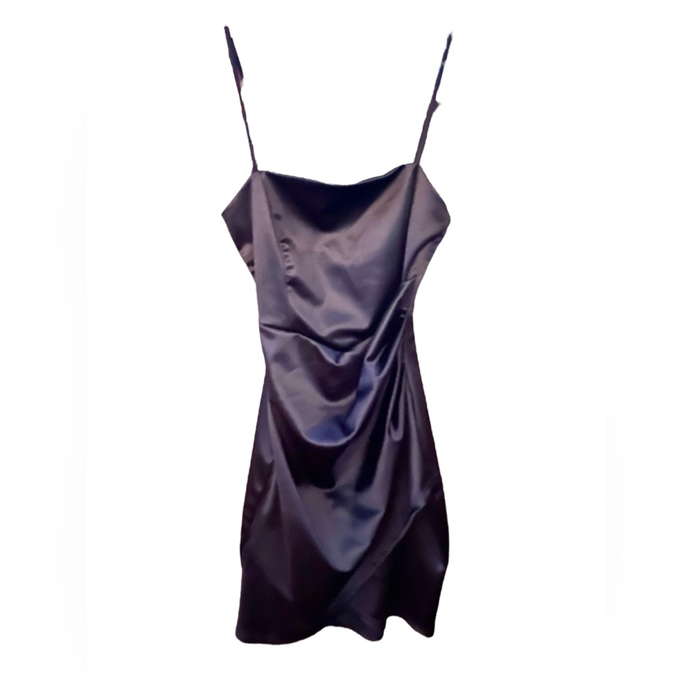 Windsor black satin mini dress